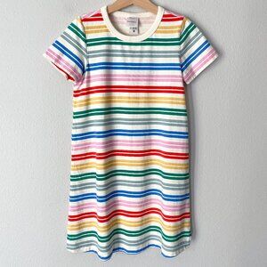 Hanna Andersson Print T-Shirt Dress Rainbow Stripes 8 (130)